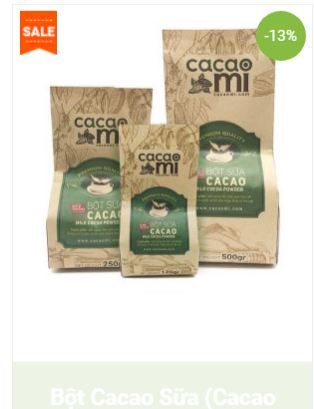 Bột cacao sữa - Cacao Nguyên Chất CaCaoMi - Công Ty TNHH SX TM XNK CASA